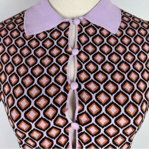 zara//retro jacquard knit top